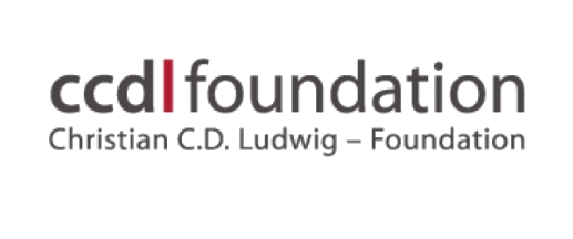 KI generiert: Das Bild zeigt das Logo der Christian C.D. Ludwig Foundation mit dem Schriftzug "ccdl foundation". Der Buchstabe "l" in "foundation" ist rot hervorgehoben.