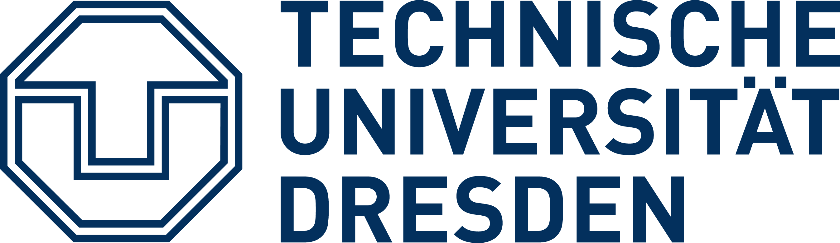 KI generiert: Das Bild zeigt das Logo der Technischen Universität Dresden. Es besteht aus dem Schriftzug "Technische Universität Dresden" und einem stilisierten Emblem.